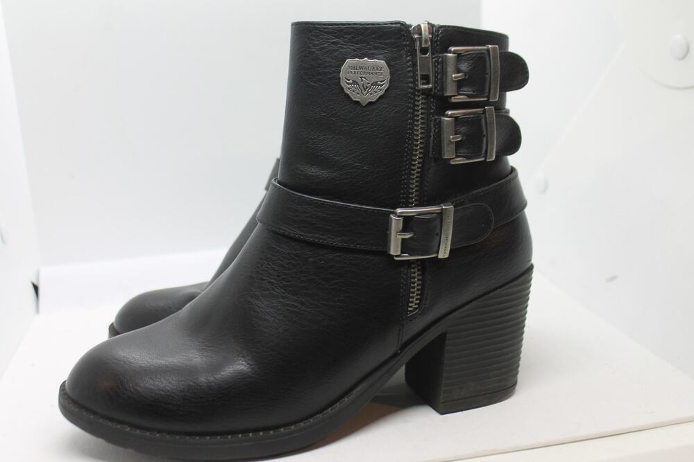 Milwaukee Performance Women's Black Moto Boots sz 9